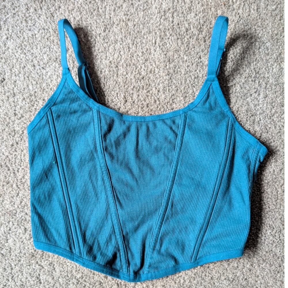 Teal Spaghetti Strap Corset Style Tank Top by Colsie (Target)